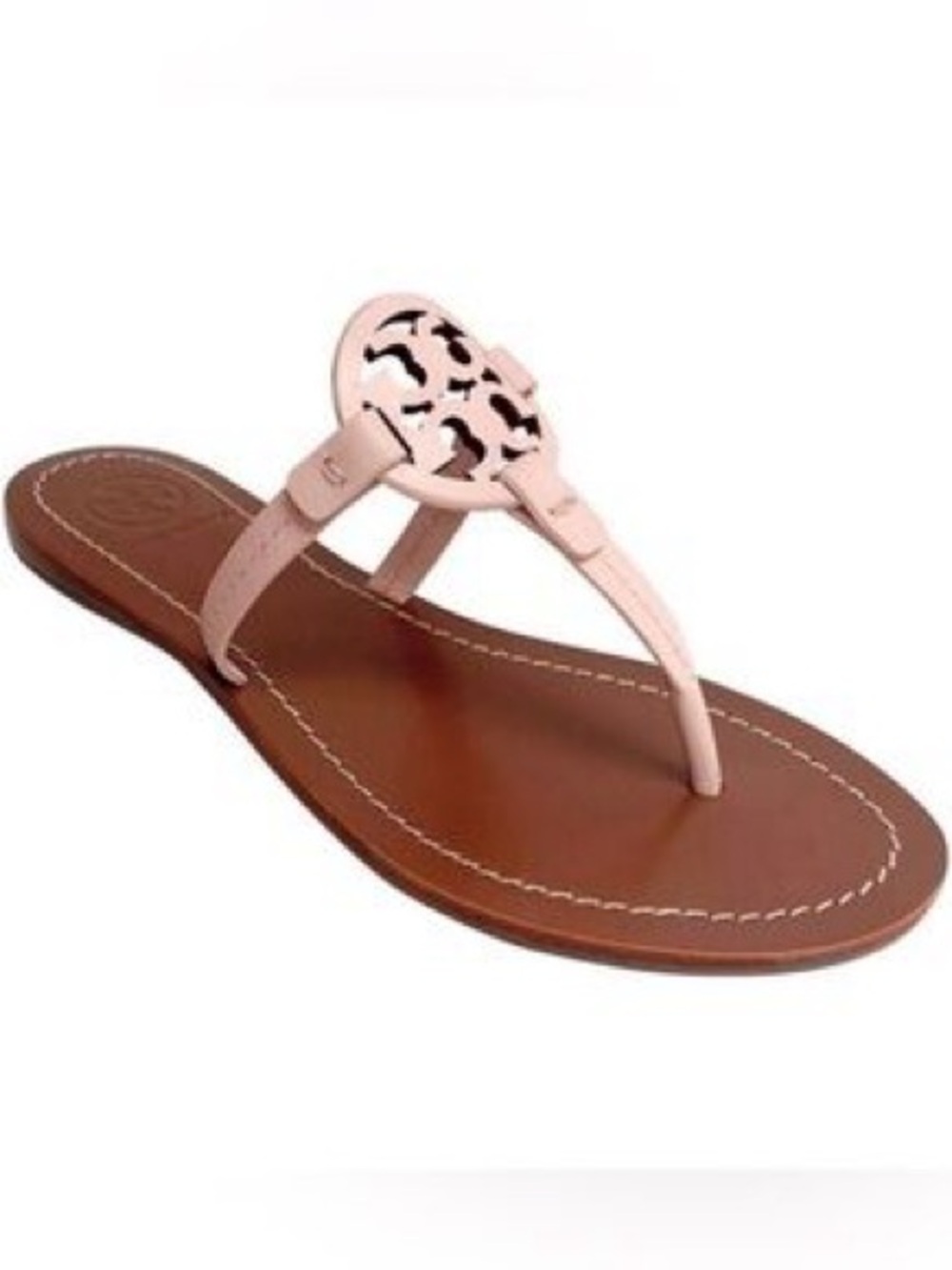 Tory Burch Pink Leather Gabriel Logo Sandals 9.5